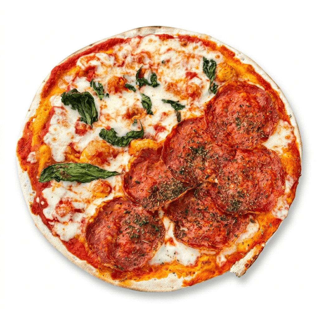 Studio-quality pizza photo