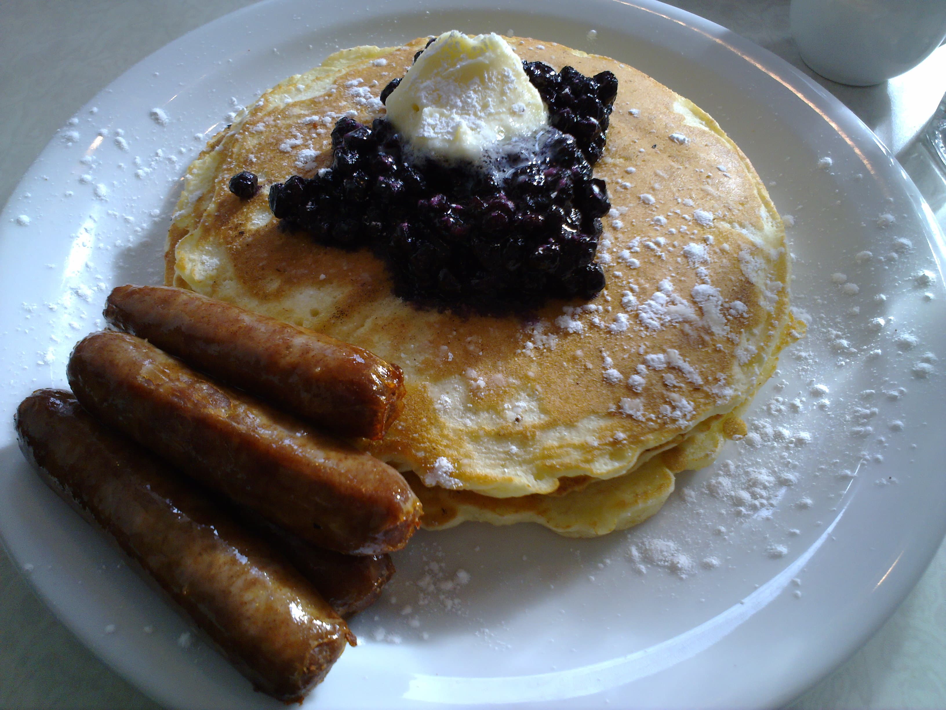 Blueberry Pancakes before